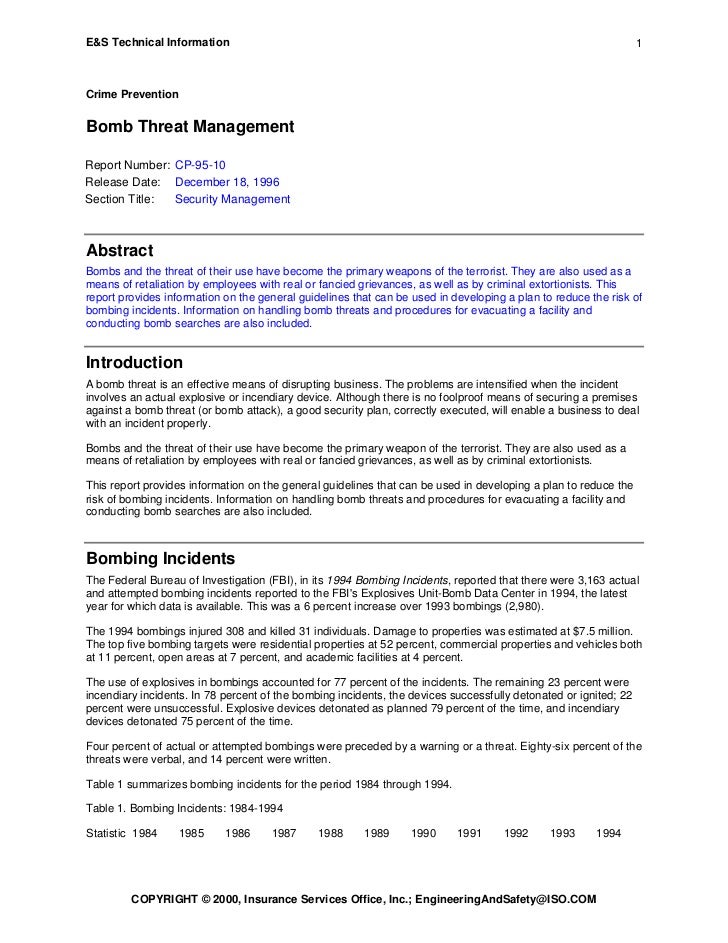 bomb threatmanagement how to write a bomb cover letter
