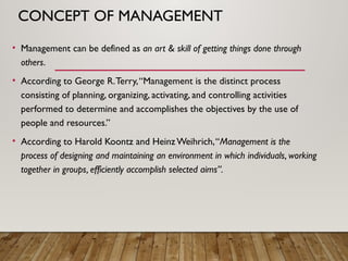 George R. Terry Management Table Business Organisation Management - B.COM