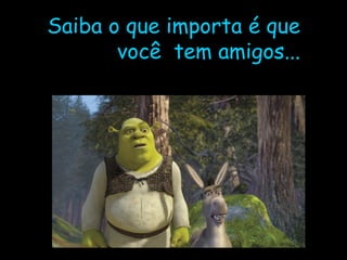 Saiba o que importa é que você  tem amigos... 