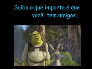 Saiba o que importa é que você  tem amigos... 