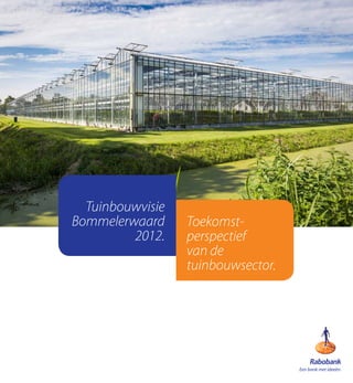 Tuinbouwvisie
Bommelerwaard     Toekomst­
         2012.    perspectief
                  van de
                  tuinbouwsector.




                                    Een bank met ideeën.
 