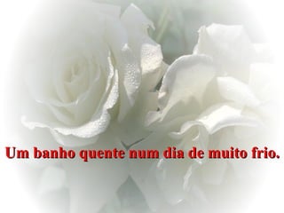 Um banho quente num dia de muito frio.   