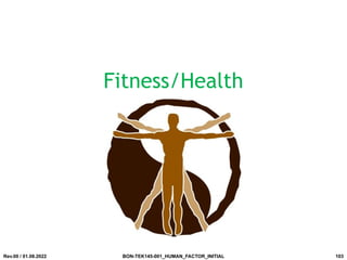 Fitness/Health
Rev.00 / 01.08.2022 BON-TEK145-001_HUMAN_FACTOR_INITIAL 103
 