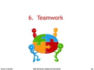 6. Teamwork
Rev.00 / 01.08.2022 BON-TEK145-001_HUMAN_FACTOR_INITIAL 185
 