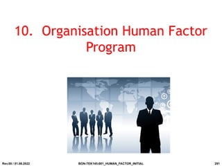 10. Organisation Human Factor
Program
Rev.00 / 01.08.2022 BON-TEK145-001_HUMAN_FACTOR_INITIAL 291
 