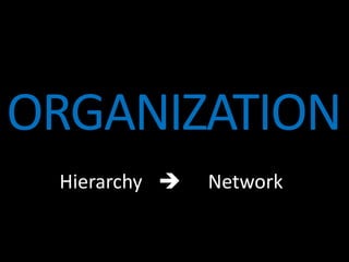 ORGANIZATION
 Hierarchy ?   Network
 