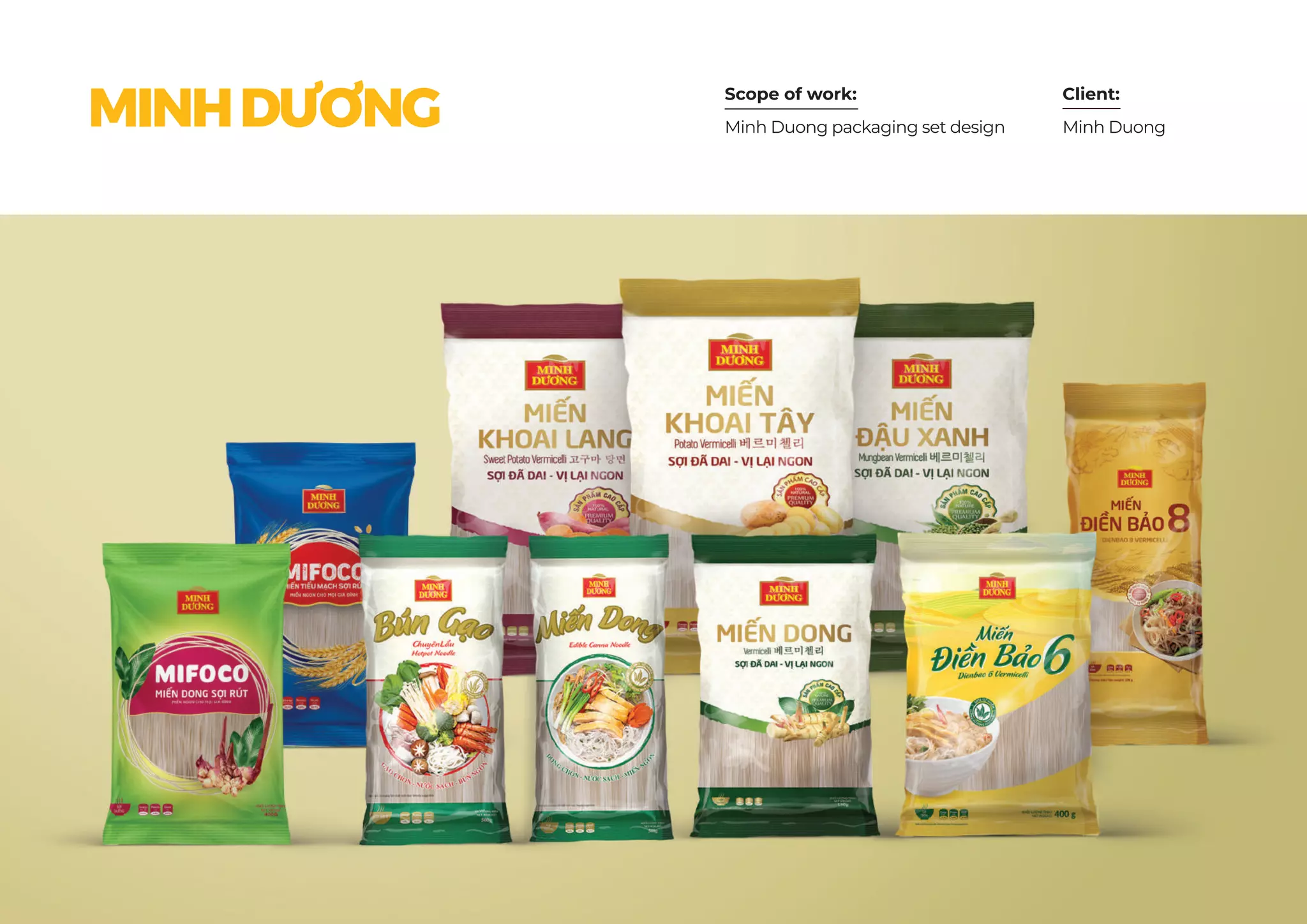 Scope of work: Client:
MINHDƯƠNG Minh DuongMinh Duong packaging set design
 