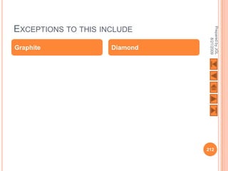 EXCEPTIONS TO THIS INCLUDE




                                Prepared by JGL
                                      8/21/2009
Graphite             Diamond




                               212
 