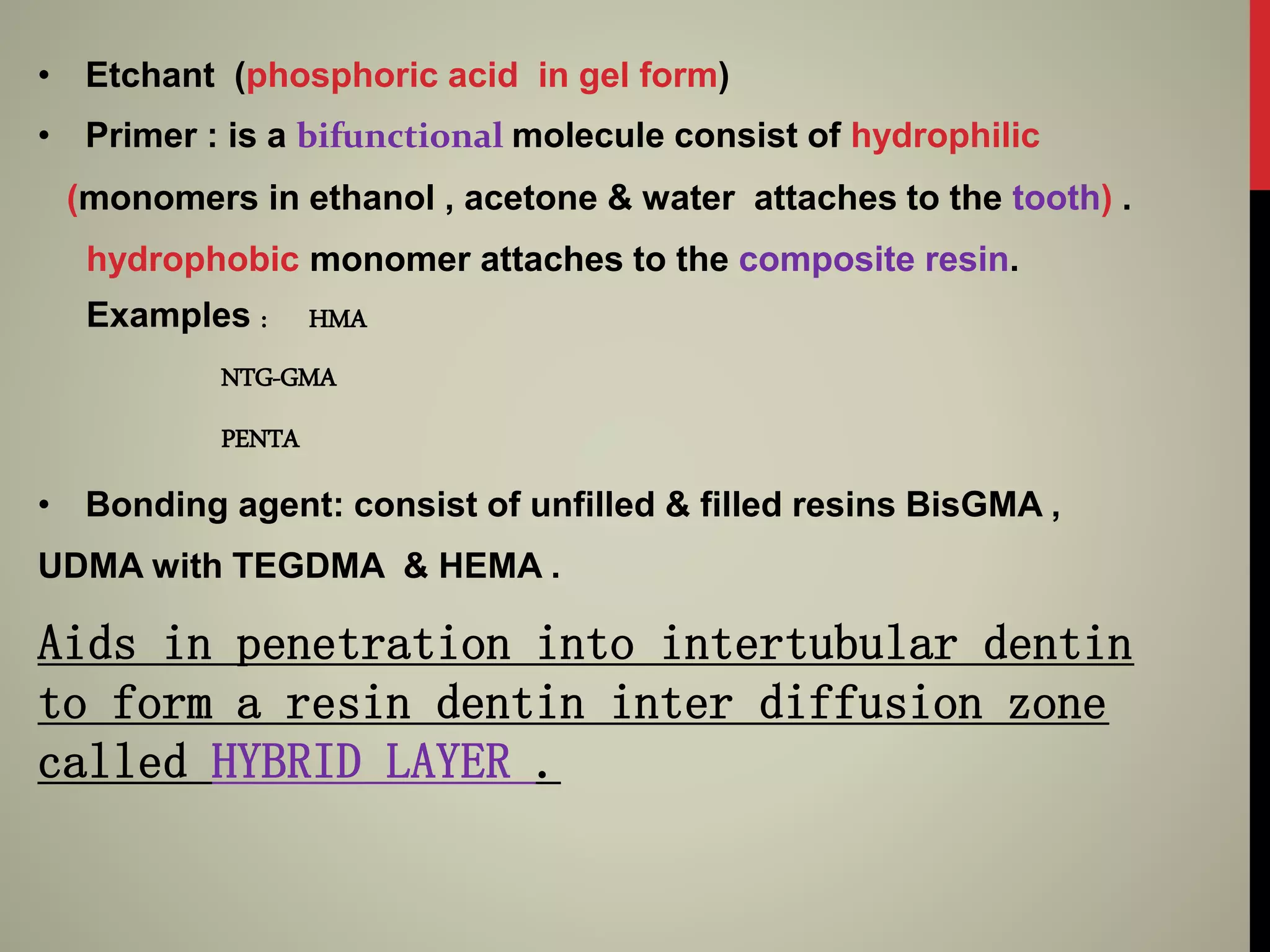 Dentin Bonding agents generations PPT