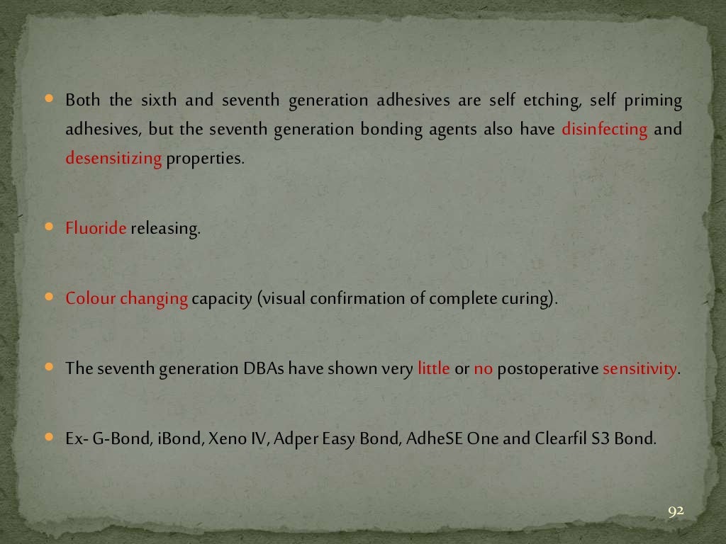 Bonding agents used in dentistry