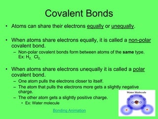Polar Covalent Bond Animation