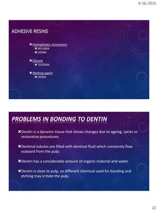 Bonding to Enamel and Dentin (ramkumaradhikari) | PDF