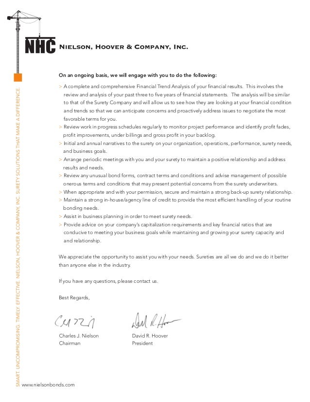 bond kit cover letter with checklist nielson hoover company inc cover letters for oma