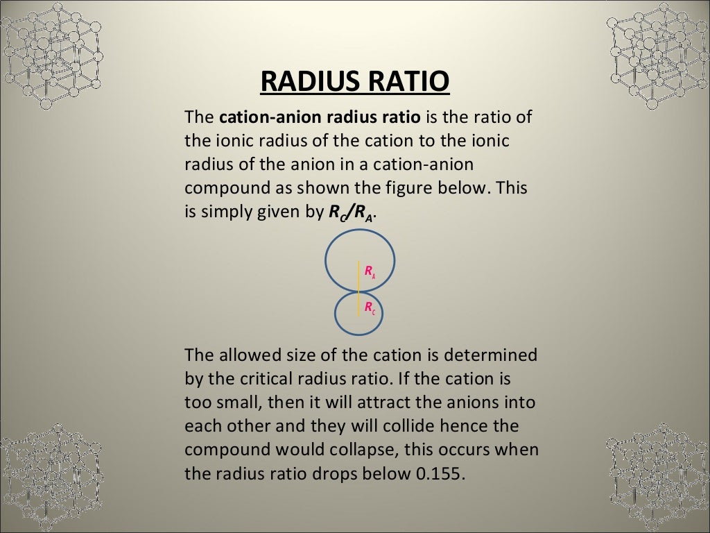Bond length and measurements of radius