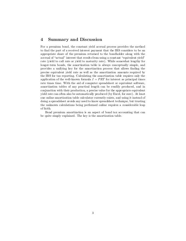 premium bond amortization