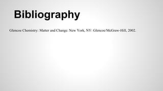 Glencoe Chemistry: Matter and Change. New York, NY: Glencoe/McGraw-Hill, 2002.
Bibliography
 