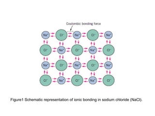 Figure1 Schematic representation of ionic bonding in sodium chloride (NaCl).
 