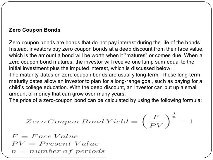 Zero coupon bonds definition