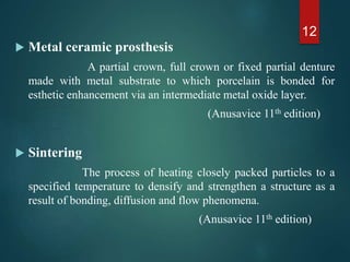 Bond strengths of porcelain | PPTX