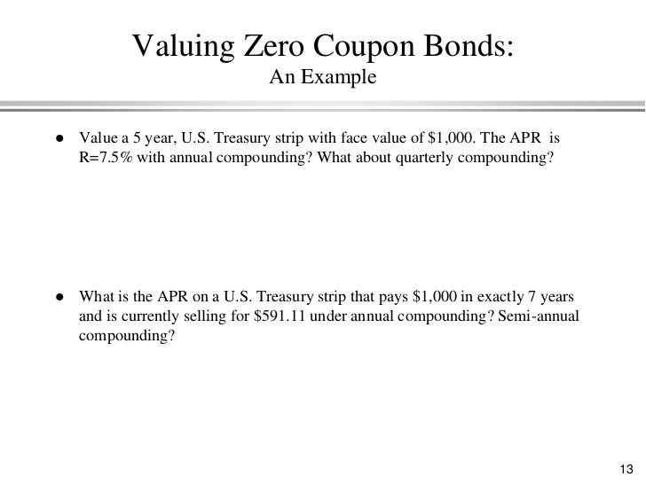 Bond price zero coupon