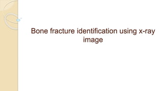 Bone fracture identification using x-ray
image
 