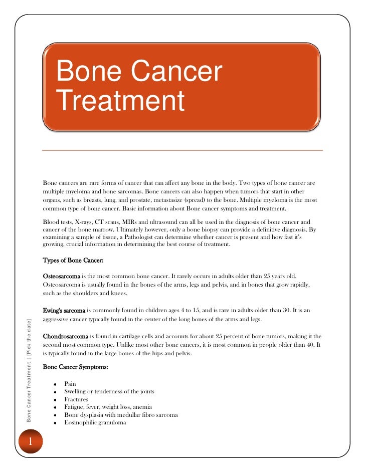 Bone Cancer Treatment