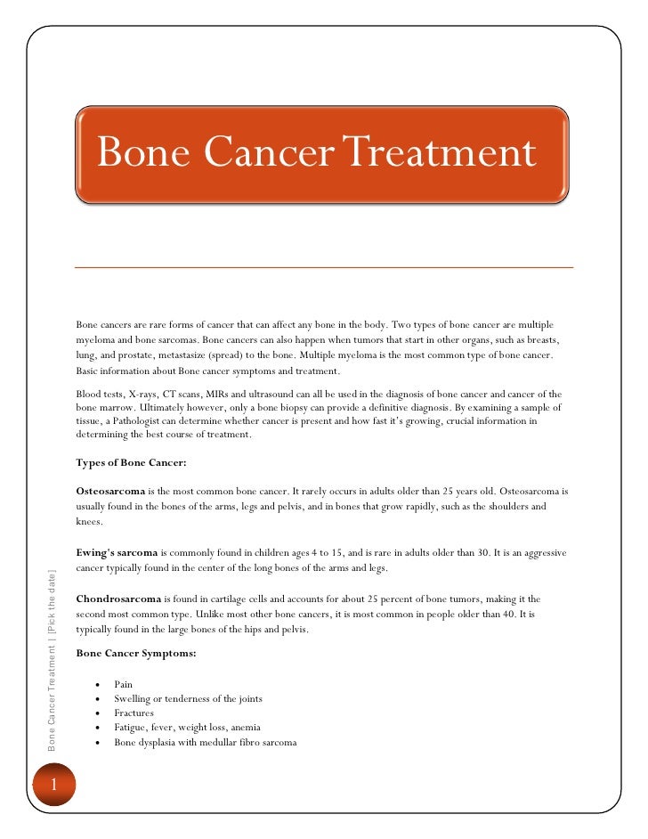 Bone Cancer Treatment