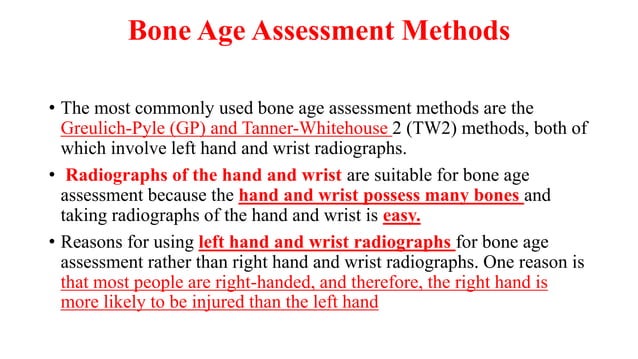 Bone age assessent | PPTX