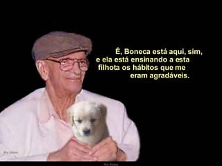   É, Boneca está aqui, sim, e ela está ensinando a esta  filhota os hábitos que me  eram agradáveis. 