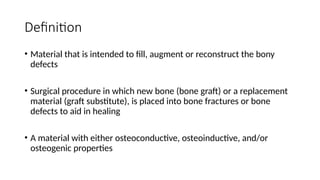 Bone graft Dr bikrant.pptx bone graft substitute | PPTX