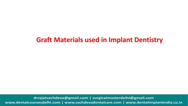 Bone graft materials | Bone grafting in Implantation | Periodontal ...