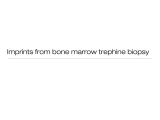 Imprints from bone marrow trephine biopsy
 