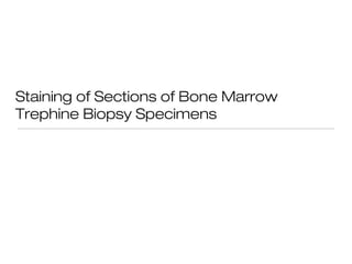 Staining of Sections of Bone Marrow
Trephine Biopsy Specimens
 