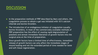 Bone regeneration in extraction sockets with autologous platelet | PPTX