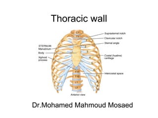 Thoracic wall
Dr.Mohamed Mahmoud Mosaed
 