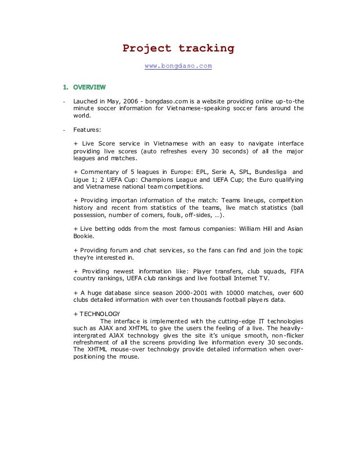 Project Tracking Www Bongdaso Com1 Overview Lauched In May Project Tracking Www Bongdaso Com1 Overview Lauched In May