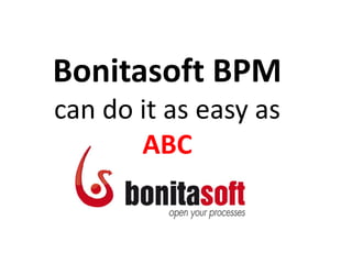 Bonitasoft BPM
can do it as easy as
ABC
 
