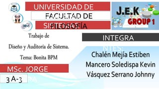 SISTEMAS
MULTIMEDIA
FACULTAD DE
FILOSOFÍA
UNIVERSIDAD DE
GUAYAQUIL
3 A-3
INTEGRA
NTES:
MSc. JORGE
VERA
 