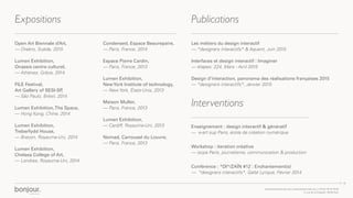 Bonjour, interactive lab. Présentation 2015