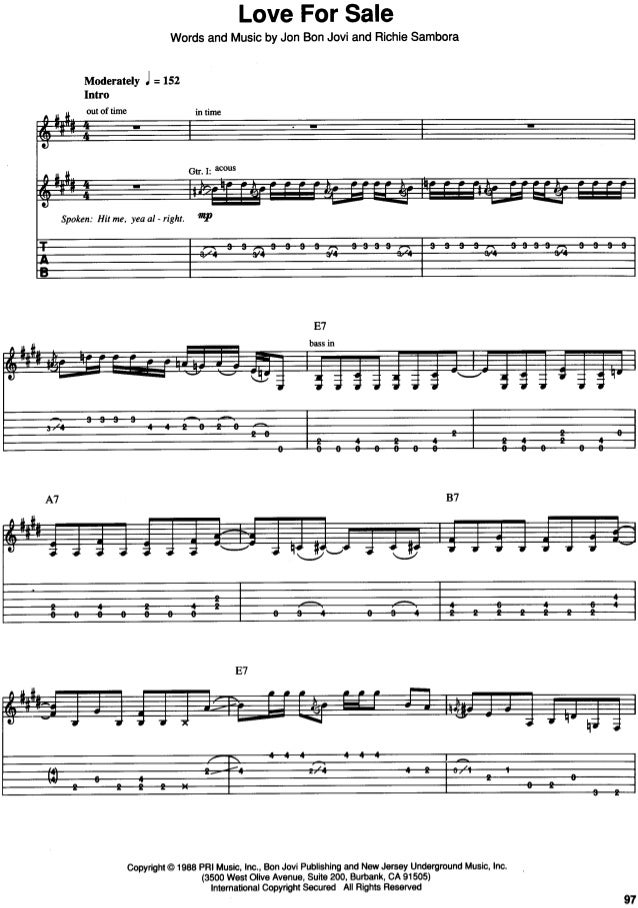 Bon Jovi New Jersey Songbook Bon Jovi New Jersey Songbook
