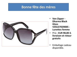 Bonne fête des mèresVon Zipper - Dharma Black Gloss VZSU27029005 - Lunettes femme Prix : EUR 90,00 & livraison et retour gratuitsEmballagecadeaudisponible.