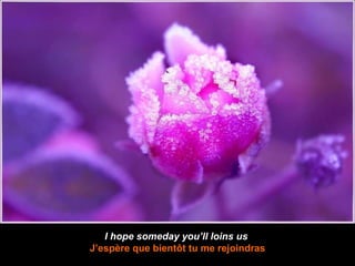 I hope someday you’ll loins us   J’espère que bientôt tu me rejoindras 