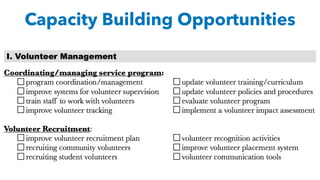 Capacity Building Opportunities
 