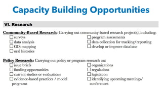 Capacity Building Opportunities
 