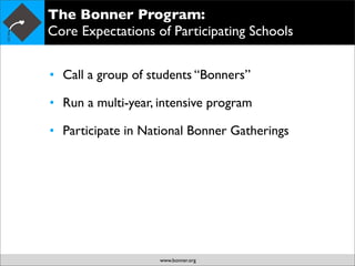 Bonner Goal and Strategies