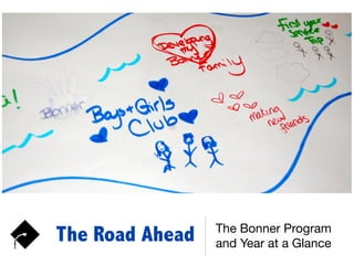 The Road Ahead The Bonner Program
and Year at a Glance
 