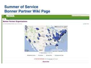 Summer of Service
Bonner Partner Wiki Page
 