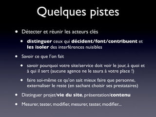 Bonnes Pratiques Projet Web - Paris Web 2008