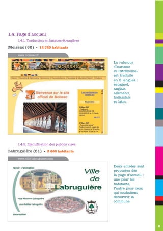1.4. Page d’accueil
     1.4.1. Traduction en langues étrangèrese

Moissac (82) • 12 320 habitants
     www.moissac.fr

  ...