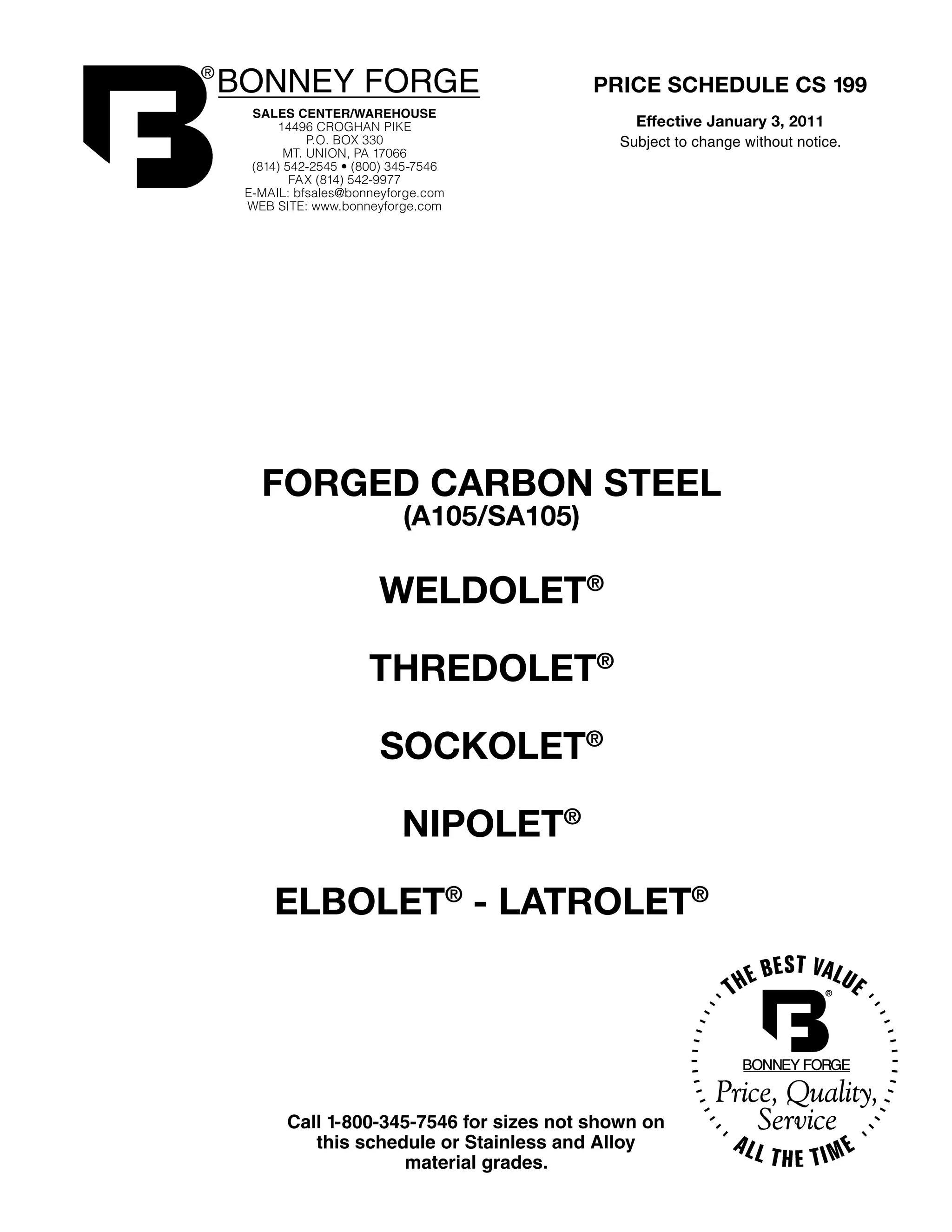 Bonney o let fittings PDF